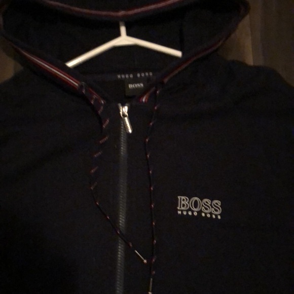 Hugo boss men’s sweater zip up dark navy size large - Picture 2 of 2